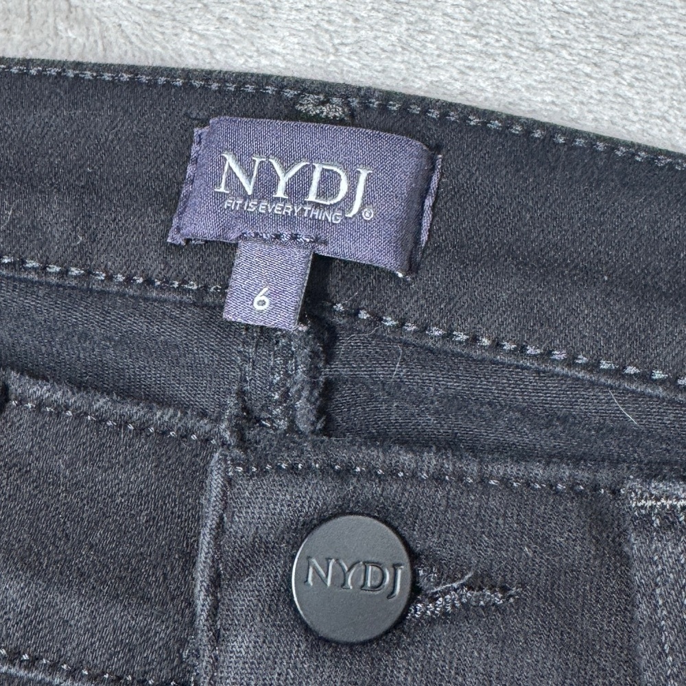 NYDJ Sheri Slim Black Lift Tuck Zip Fly Stretch Denim Jeans Size 6 - Picture 13 of 16